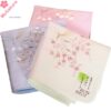 日本製無骨感刺繡鈴蘭花女士柔軟手帕雙層純棉隨身方巾手絹