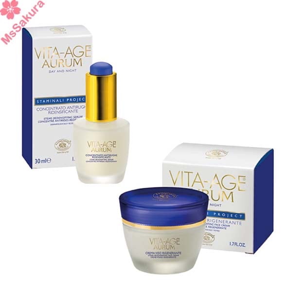 意大利Bottega di LungaVita Vita-Age Aurum皇牌透明質酸水嫩透肌精華＋面霜限定套裝