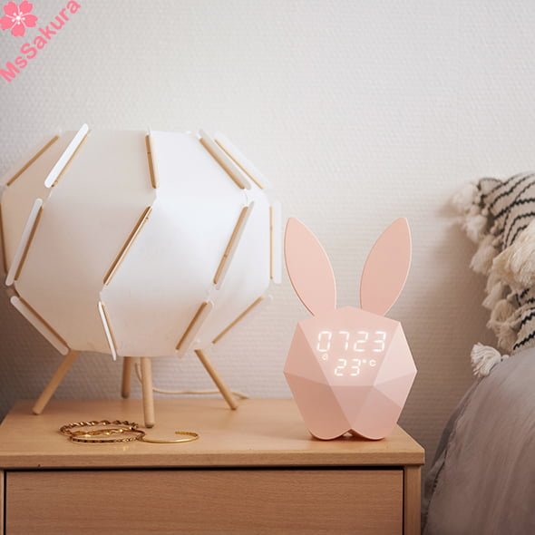 法國MOB可愛兔子時鐘鬧鐘兔耳造型LED電子鐘Cutie Clock Connect香港行貨一年保養
