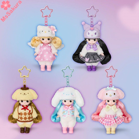 韓國最新Little Mimi x Sanrio特別版鑰匙扣公仔(Hello Kitty/My Melody/Kuromi/玉桂狗/布丁狗)