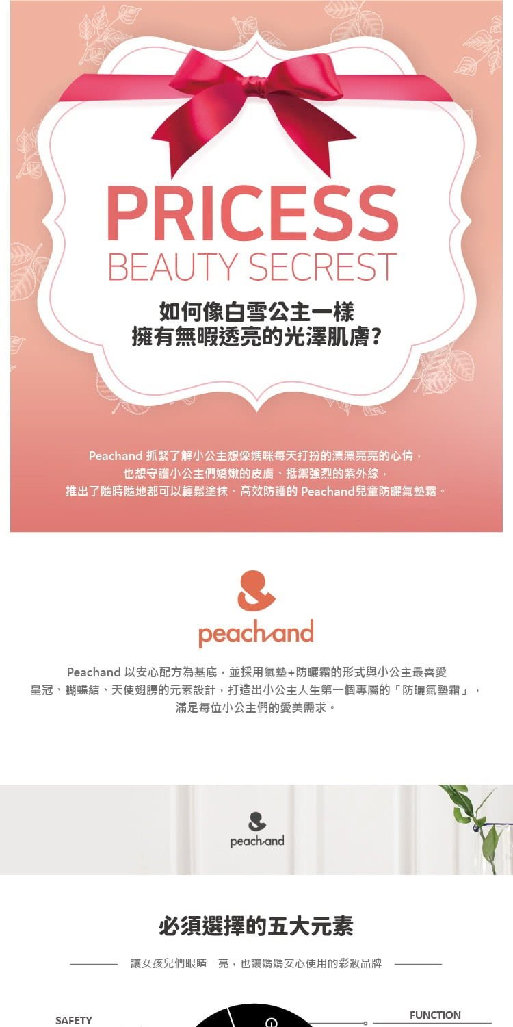 推出了隨時隨地都可以輕鬆塗抹、高效防護的 Peachand兒童防曬氣墊霜。