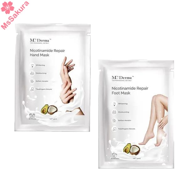 紐西蘭MC Derma蠶絲白嫩B3手膜/足膜1套10對
