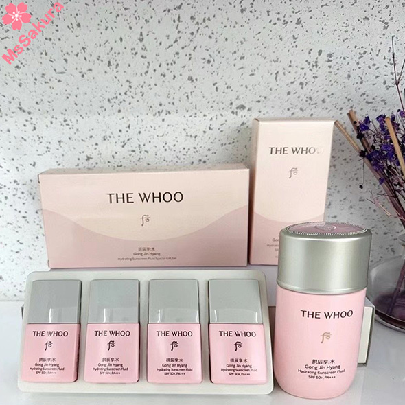 韓國WHOO後 拱辰享水妍防曬霜套組(60ml+13ml*4)韓國原箱入貨正品保證