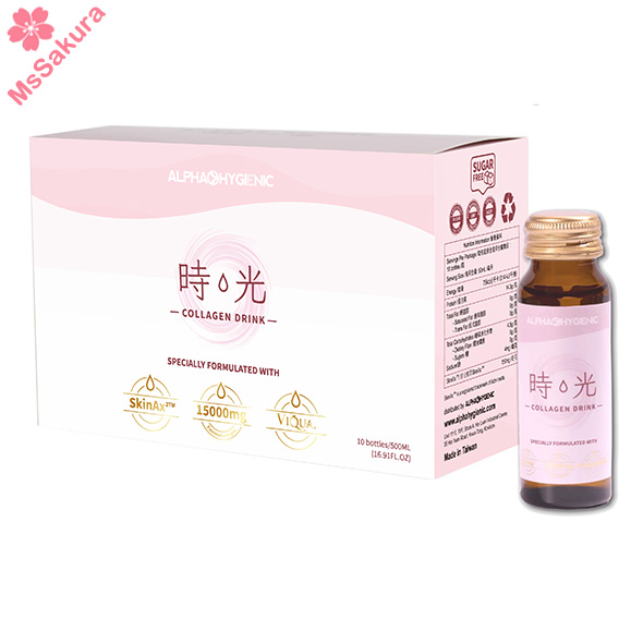 台灣製Alphahygienic 時光膠原蛋白飲(一盒10枝 500ml)