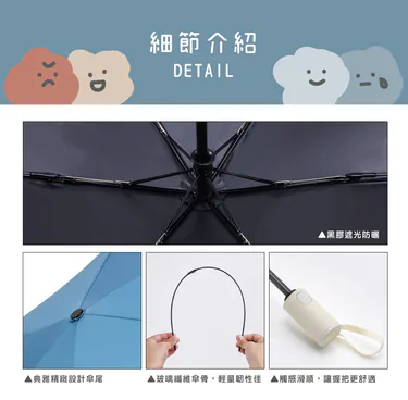 台灣-TcF-方坊-聯名款-小閣樓-黑膠防曬省力自動開收傘