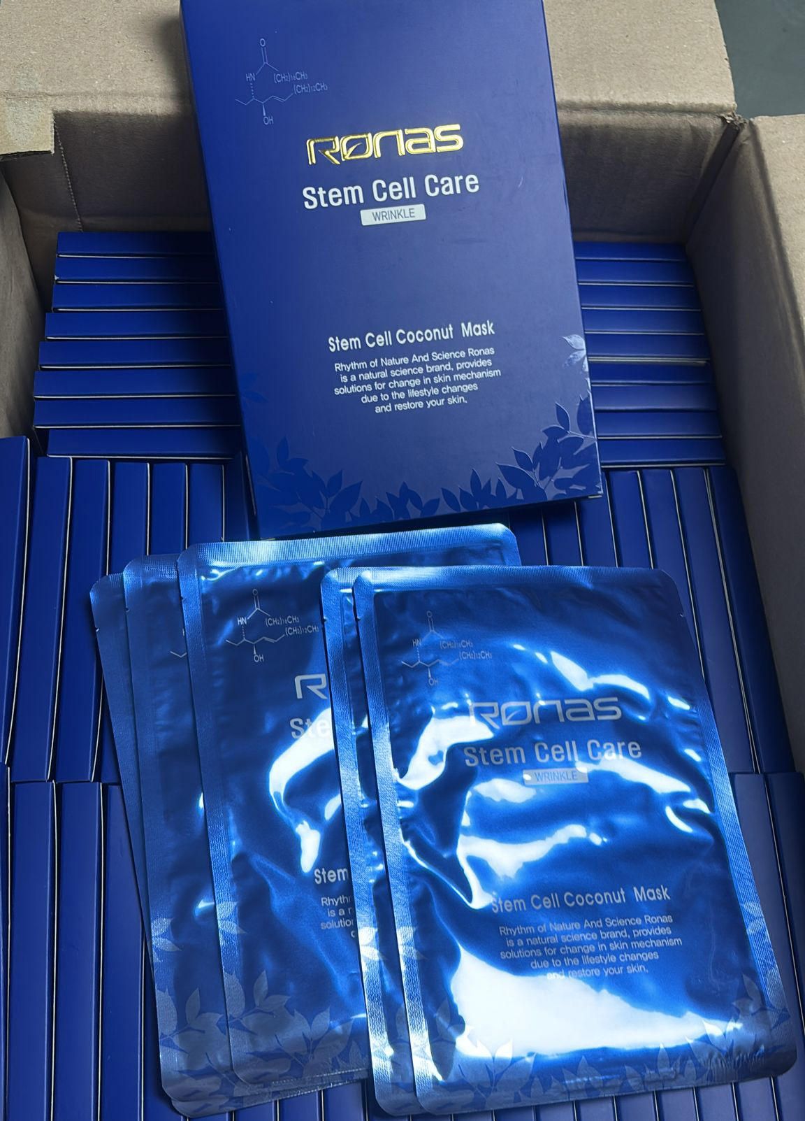 韓國Ronas STEM CELL Coconut Mask 幹細胞椰子生物纖維面膜5片/盒抗
