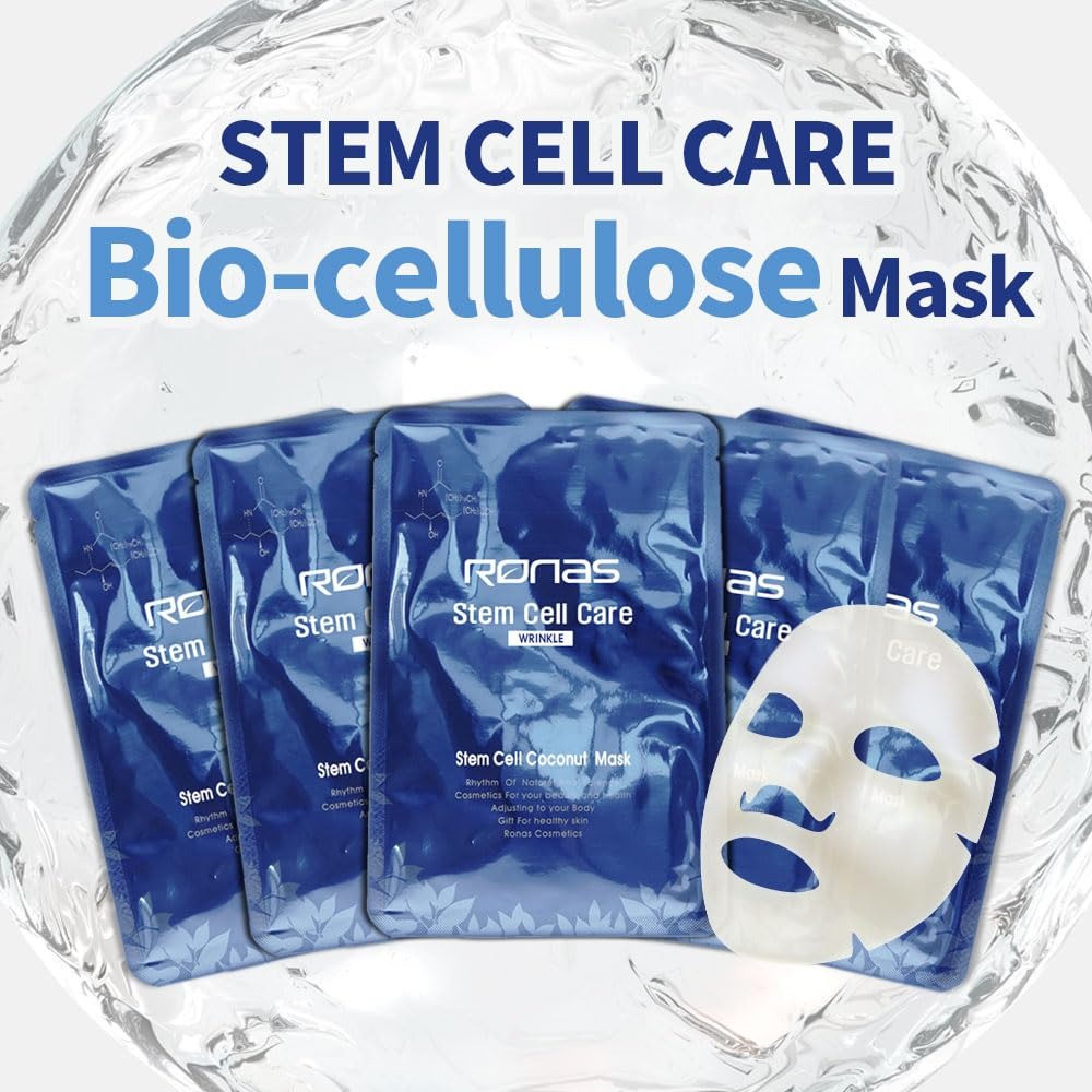 韓國Ronas STEM CELL Coconut Mask 幹細胞椰子生物纖維面膜5片/盒抗