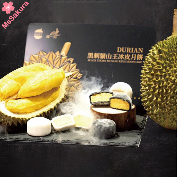 馬來西亞空運直送榴槤鮮生x榴一刻 黑刺貓山王冰皮月餅6個/盒(3個黑刺+3個貓山王)順豐冷凍寄件