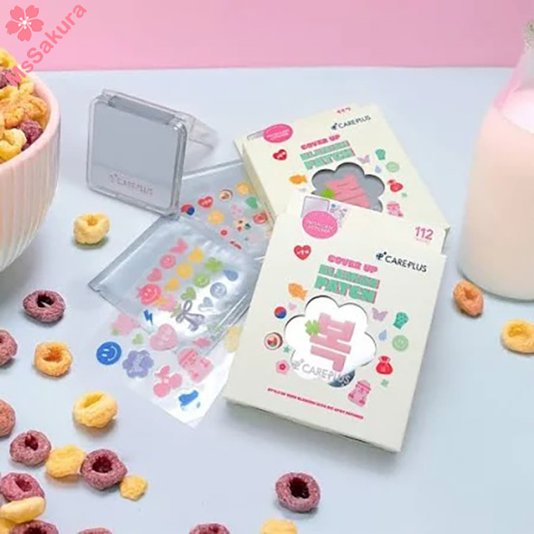 韓國Olive Young CAREPLUS可愛造型隱形痘痘貼112貼(送鏡子收納盒)