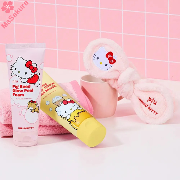 韓國Plu x Hello Kitty蜂蜜糖去角質/無花果籽潔面泡泡