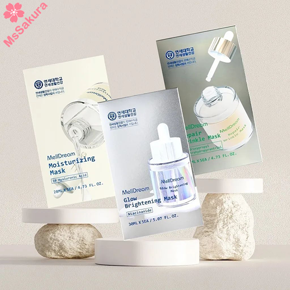 韓國MellDream透明質酸強力保濕面膜/修復抗皺面膜/光澤亮白面膜5片/盒