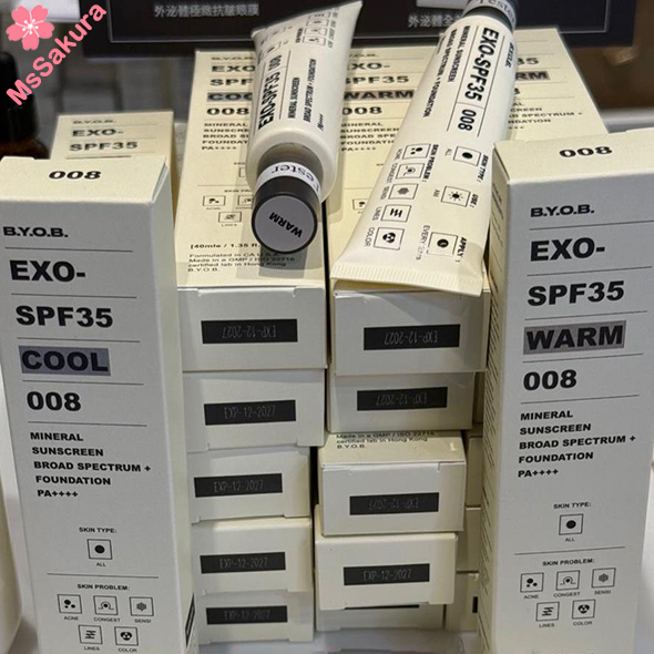 香港BYOB外泌體礦物粉底防曬SPF35 PA++++ 40ml(Cool/Warm)
