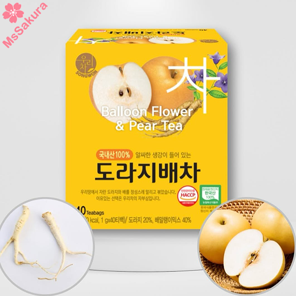 韓國製Songwon 桔梗雪梨潤喉養肺茶40入