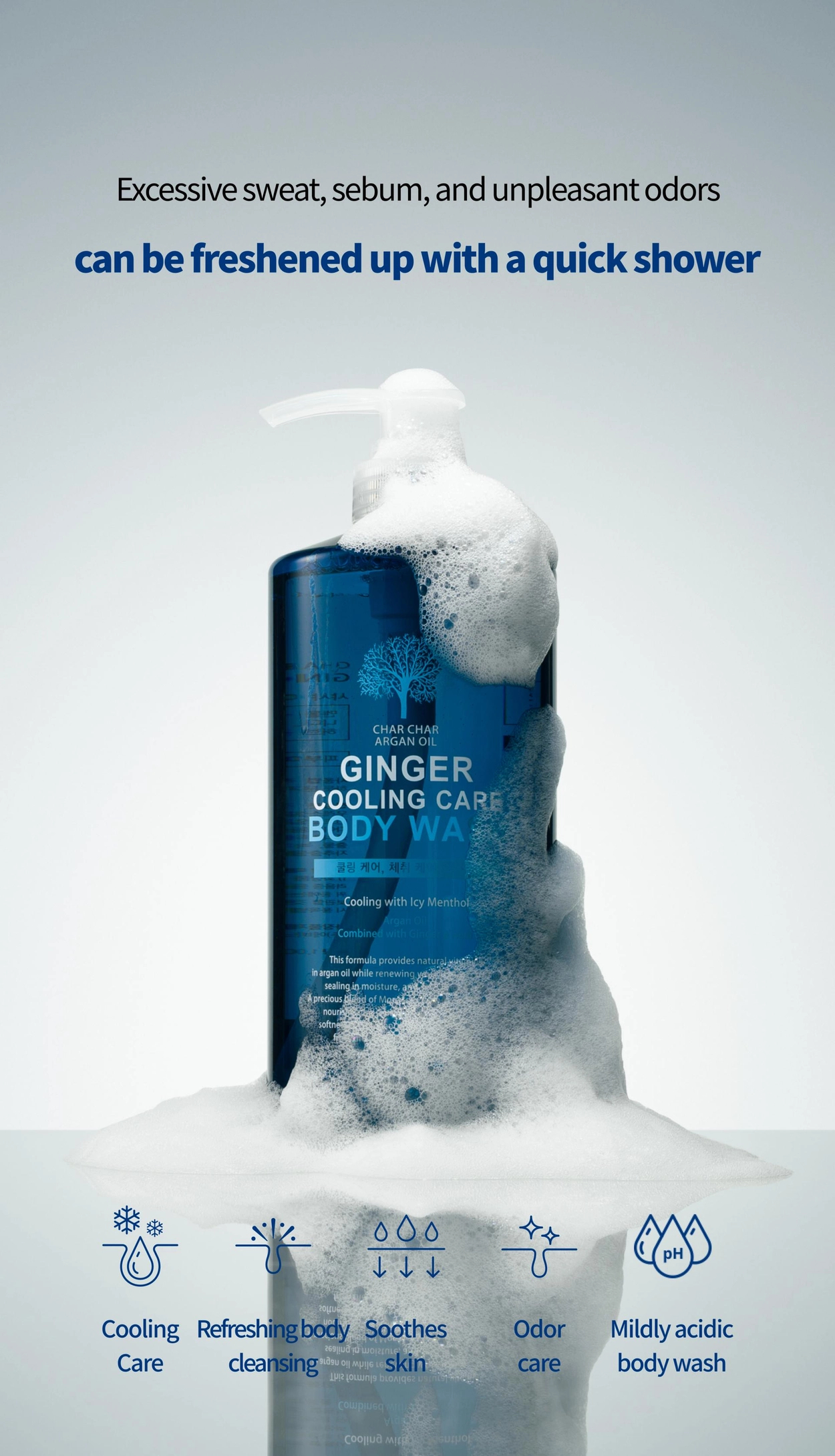 Char Char Argan Oil Ginger Cooling Care Body Wash 1000ml