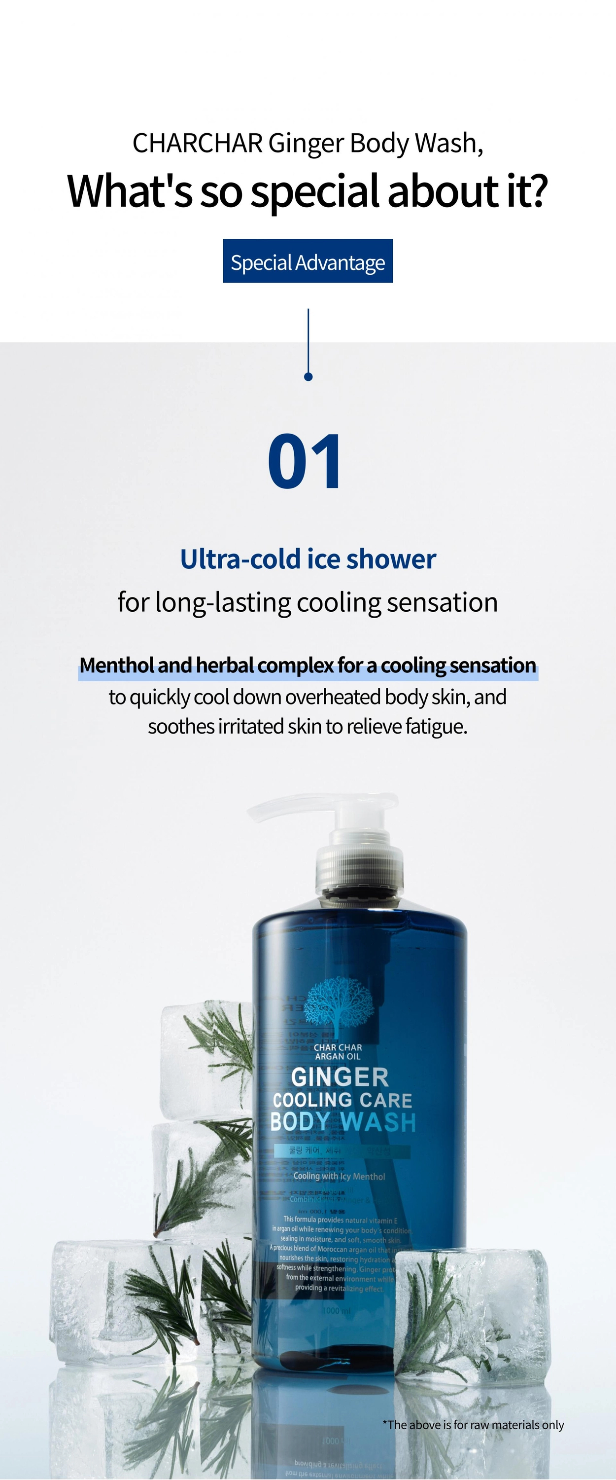 Char Char Argan Oil Ginger Cooling Care Body Wash 1000ml