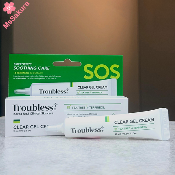 韓國暗瘡專家品牌Troubless多重茶樹抗痘去印霜Troubless Clear Gel Cream 15ml