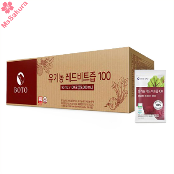 韓國Boto 100%有機紅菜頭汁90ml(100包/盒)