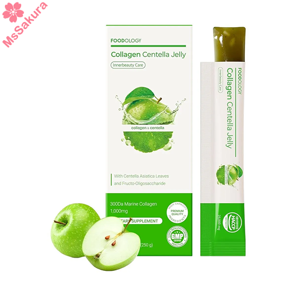 韓國FOODOLOGY積雪草蘋果膠原美肌啫喱Collagen Centella Jelly 25g x 10 sticks