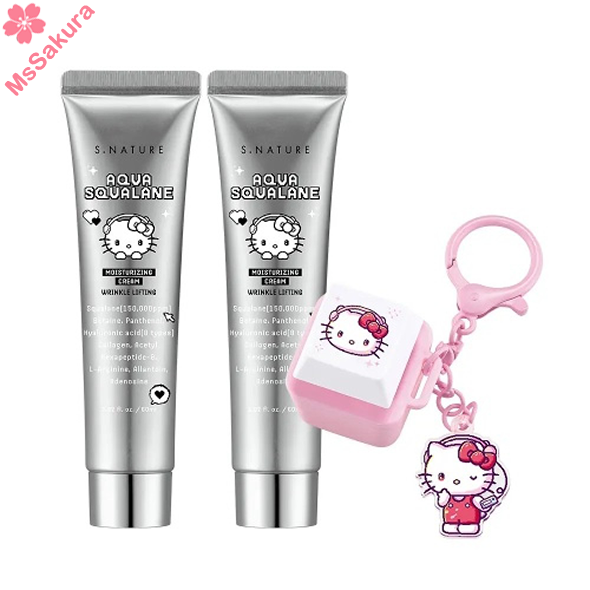 韓國S.Nature角鯊烷補濕面霜60m+60ml+Kitty匙扣Aqua Squalane Moisturizing Cream