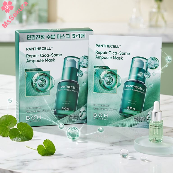 韓國BIO HEAL BOH泛醇積雪草微囊修護舒緩安瓶面膜(5+1超值增量裝)30gx6片