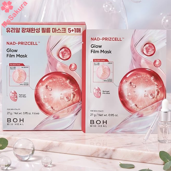 韓國BIO HEAL BOH NAD-PRIZCELL玻璃光澤水凝膠薄膜面膜(5+1超值增量裝)27gx6片