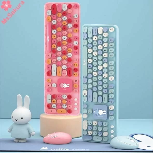 【正版miffy授權】全新MIF13 無線全鍵盤+滑鼠+鍵盤滑鼠墊 3合1套裝 香港原裝行貨 12個月保養