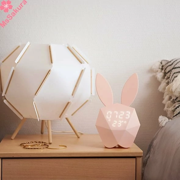 法國MOB可愛兔子時鐘鬧鐘兔耳造型LED電子鐘Cutie Clock Connect香港行貨一年保養