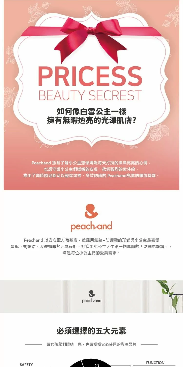 推出了隨時隨地都可以輕鬆塗抹、高效防護的 Peachand兒童防曬氣墊霜。