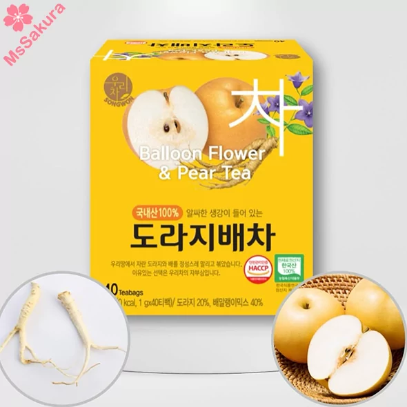 韓國製Songwon 桔梗雪梨潤喉養肺茶40入