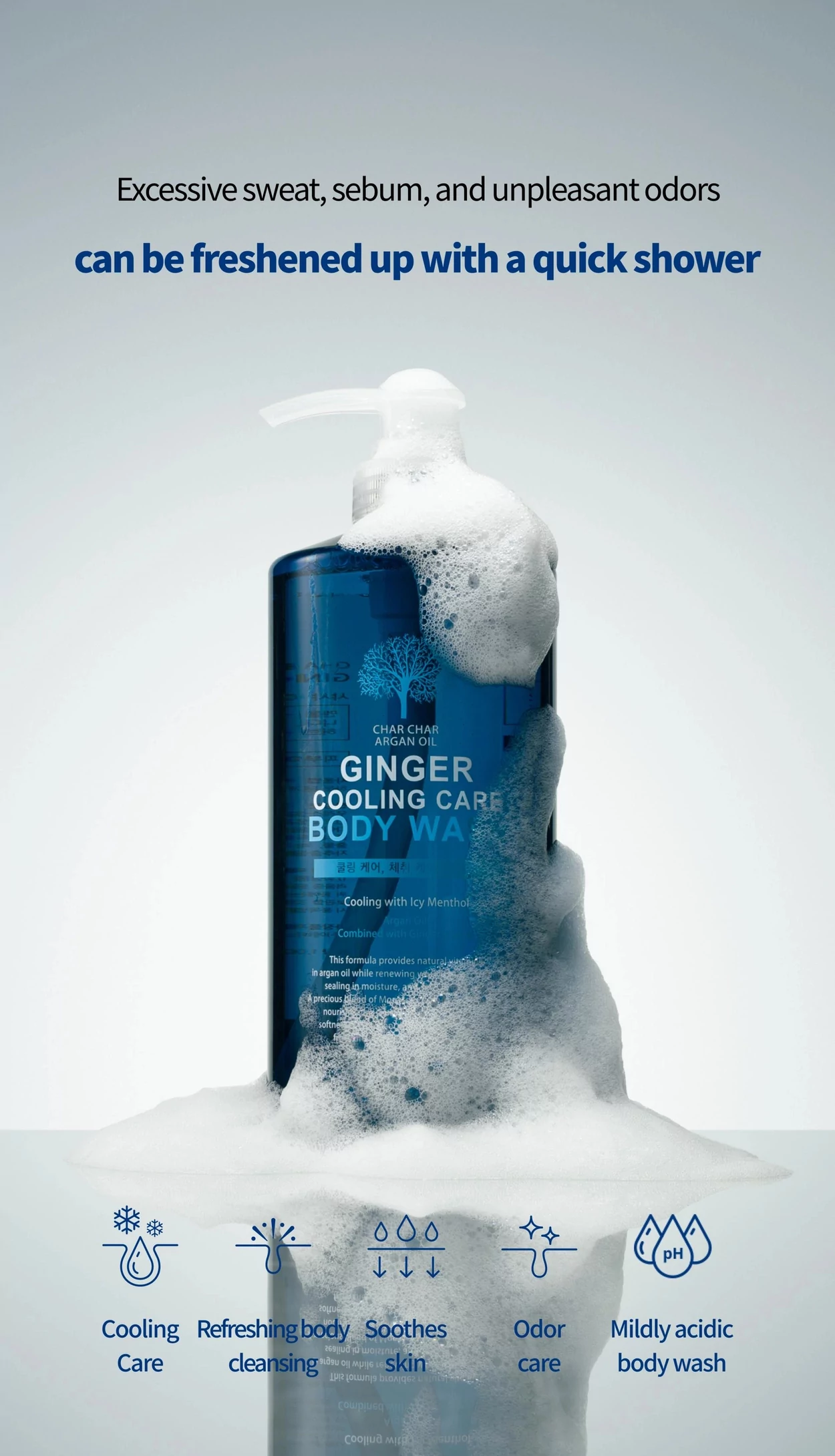 Char Char Argan Oil Ginger Cooling Care Body Wash 1000ml