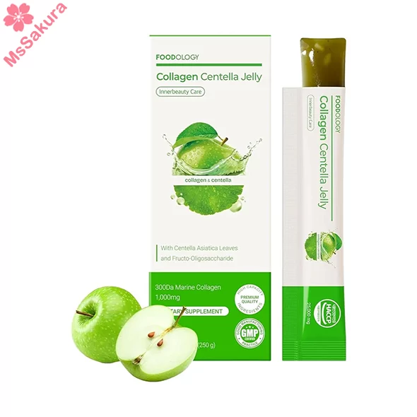 韓國FOODOLOGY積雪草蘋果膠原美肌啫喱Collagen Centella Jelly 25g x 10 sticks